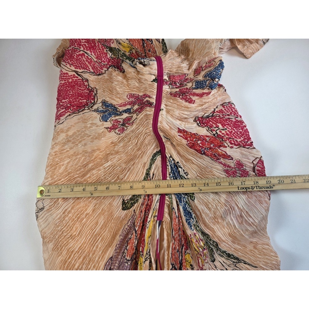 Saaksha & Kinni Dress Size M PEACH PERIWINKLE KEYHOLE SARI DRESS Nwt - Picture 7 of 9